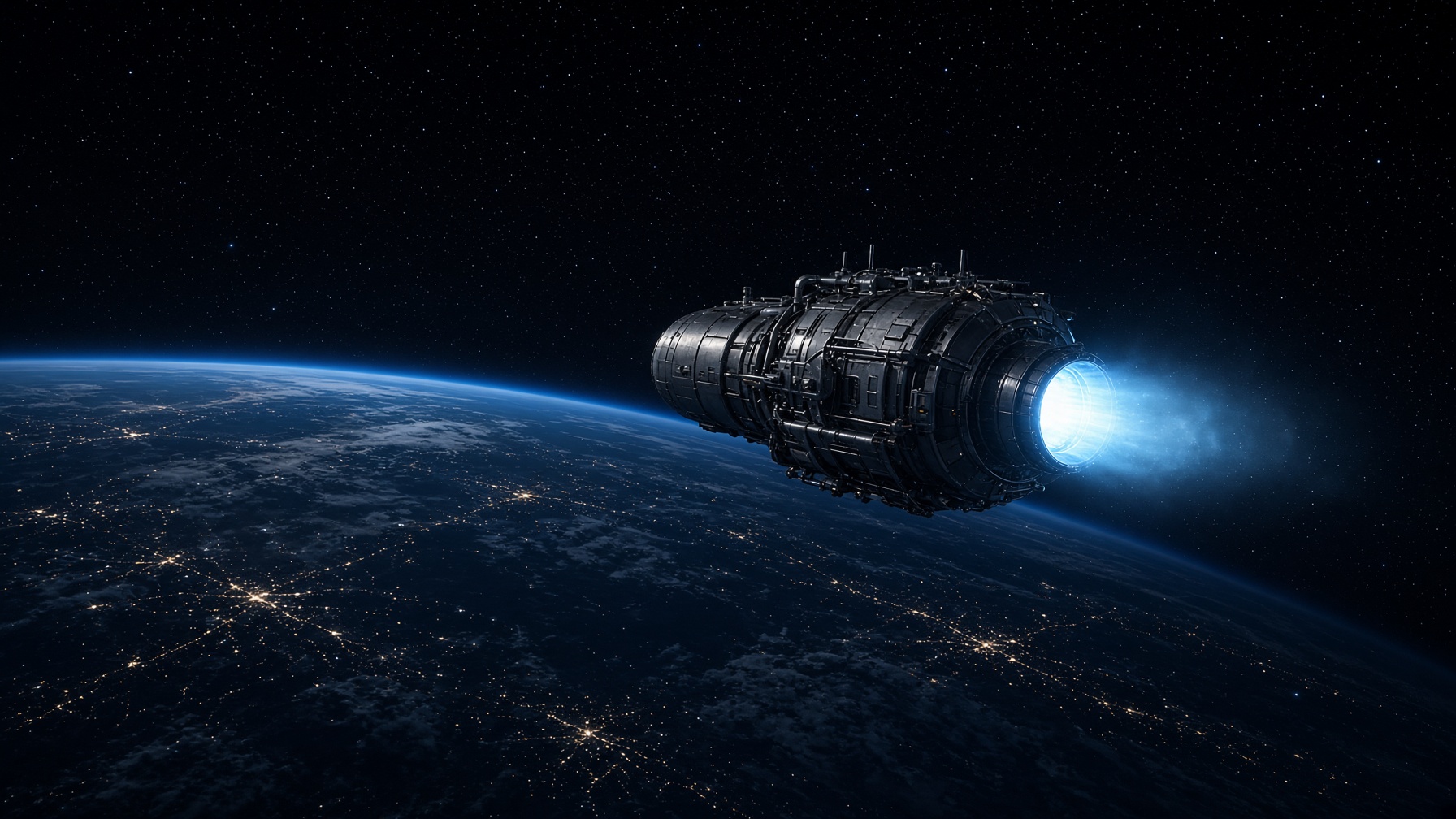Nuclear spacecraft concept above Earth